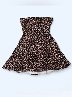 Floral Coquette Cutout Mini Dress w/ Bow Front Detail